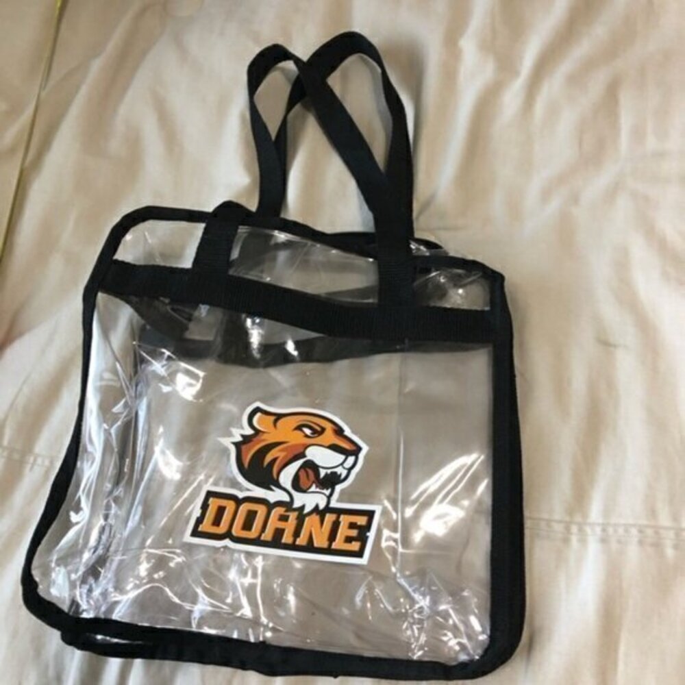Doane University Clear Tote Bag with Black Straps